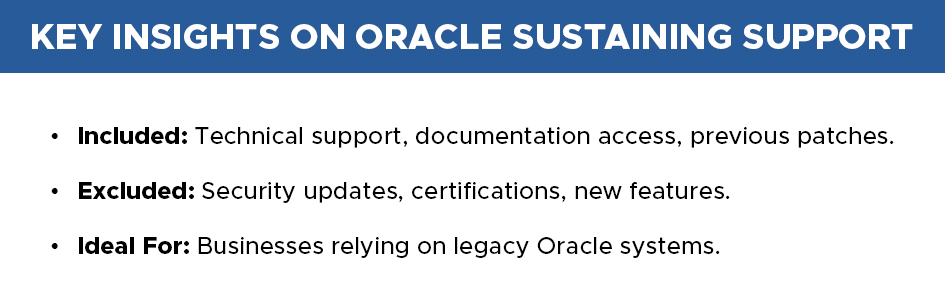 insights on oracle sustaining support