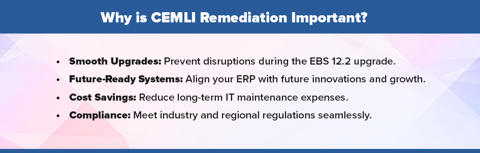 cemli remediation for oracle ebs